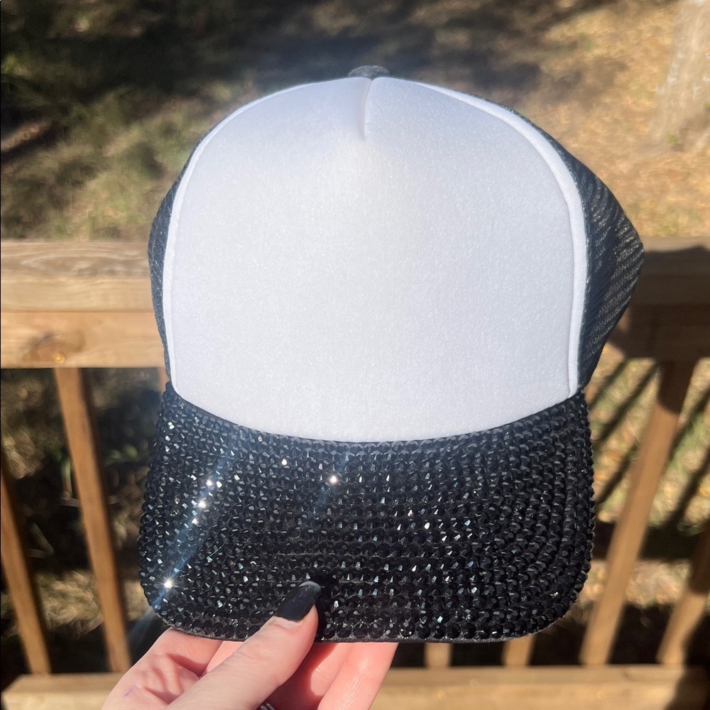 Black and White Sequin Baseball Cap